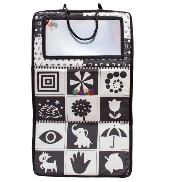 Floor Mirror Cloth Bk Black & White