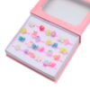 24Pcs / Set Children Cartoon Design Open Rings Adjustable Size Finger Ring for Girls Gift