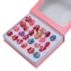 24Pcs / Set Children Cartoon Design Open Rings Adjustable Size Finger Ring for Girls Gift