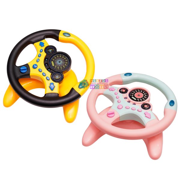 RADIONICS Simulated Steering Wheel Pretend Play Electric Steering Driving Wheel Sound Light Education Kids Toy