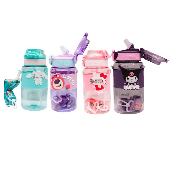 Cute Character Kids Water Bottle with Strap