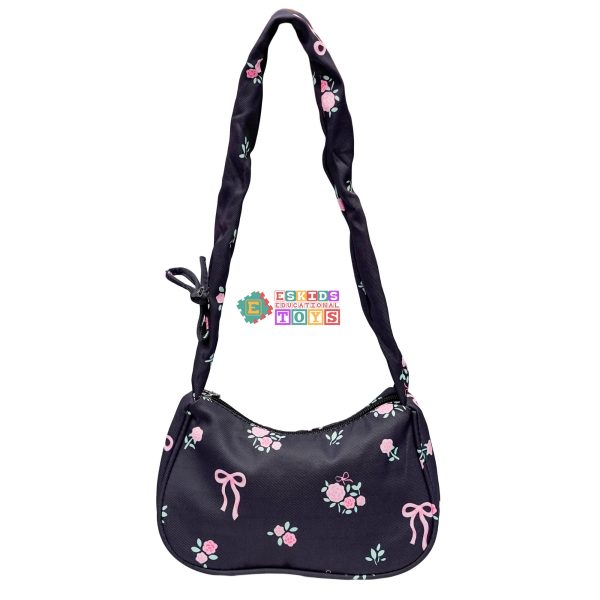 Women Underarm Bag Floral Shoulder Bag School Pleated Armpit Commuting Large Capacity Shopping Women Pleated Shoulder Students School Large Capacity Armpit