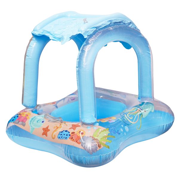 Inflatable Baby Swim Float with Roof Canopy