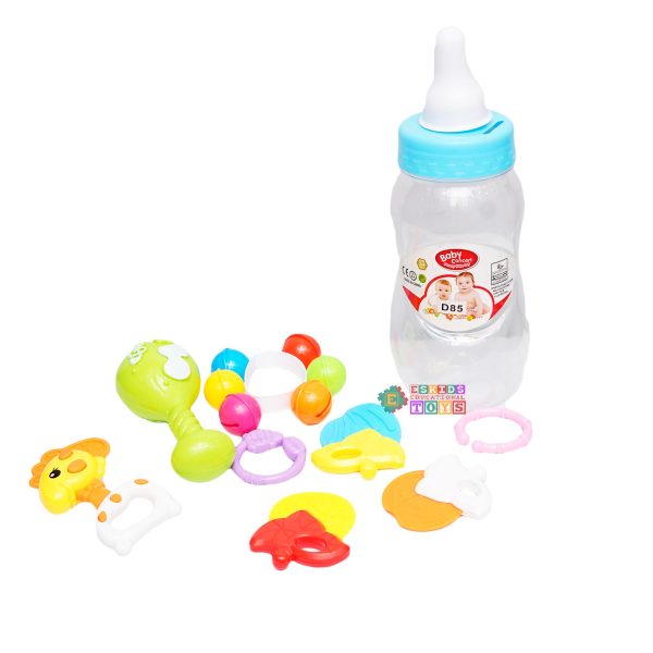 Baby Bottle Rattle & Teether Toy Gift Set
