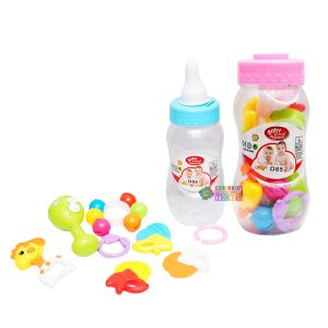 Baby Bottle Rattle & Teether Toy Gift Set