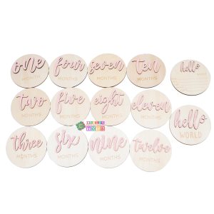 Wooden Baby Milestone Photo Discs (12-Month Set)