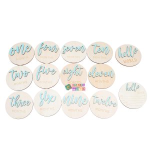 Wooden Baby Milestone Photo Discs (12-Month Set)