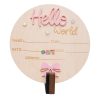 Wooden Hello World Newborn Announcement Plaque Set