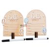 Wooden Hello World Newborn Announcement Plaque Set